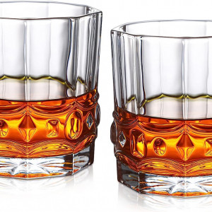 Set de 2 pahare pentru whisky Venga amigos, sticla, transparent, 8 x8,8 cm, 300 ml