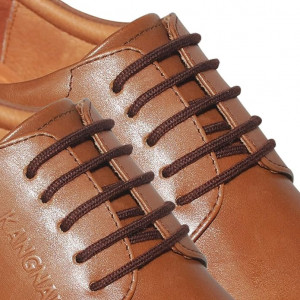 Set de 2 perechi de sireturi pentru pantofi Lorpops, maro, poliester, 100 cm x 2,4 mm