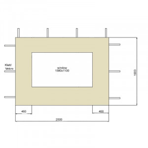 Set de 2 pereti laterali pentru pavilion, gri, 190cm H x 250cm W x 1cm D - Img 2