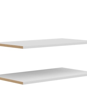 Set de 2 rafturi Saturn, albe, 107/2,2/45 cm