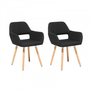 Set de 2 scaune Alida, negru, 81 x 44 cm