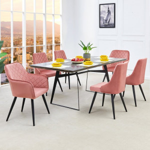 Set de 2 scaune Clocher, roz/negre, 88 x 50,5 x 51 cm - Img 2