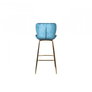 Set de 2 scaune de bar Lily din catifea, albastru - Img 4