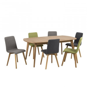 Set de 2 scaune Hanna, lemn, antracit, 90 x 42 x 43 cm - Img 3