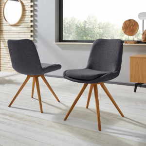 Set de 2 scaune Inosign, gri/maro, 52,5 x 64 x 86,5 cm - Img 8