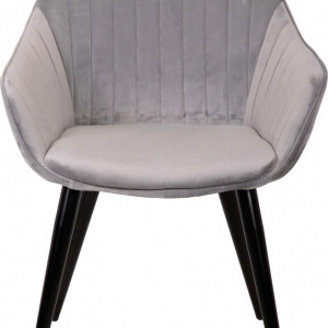 Set de 2 scaune Isalie, gri/negru, 57 x 62 x 84 cm - Img 2