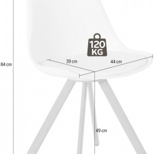 Set de 2 scaune Lazio - piele sintetica alba - Img 2