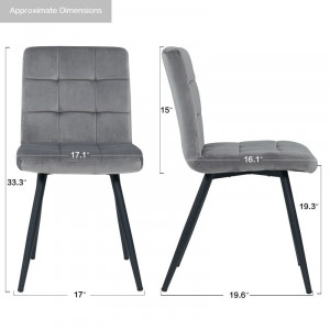 Set de 2 scaune Leann gri, 84 x 44 x 52 cm - Img 2