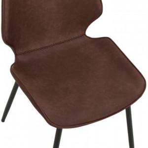 Set de 2 scaune Louis, piele, maro, 44 x 82 x 58 cm - Img 2