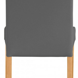 Set de 2 scaune Lucca, piele sintetică, gri , 43 x 56 x 92 cm - Img 6