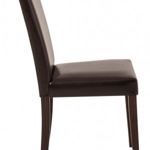 Set de 2 scaune Lucca piele sintetica/lemn masiv de pin, maro inchis, 43 x 56 x 92 cm - Img 5