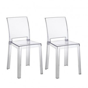 Set de 2 scaune Mia, transparent, 46 x 82 x 44 cm