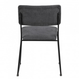 Set de 2 scaune Paulista tesatura/fier, negru, 50 x 80 x 54 cm - Img 3