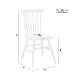 Set de 2 scaune Pedro, lemn de fag, alb, 48x89x52 cm - Img 4