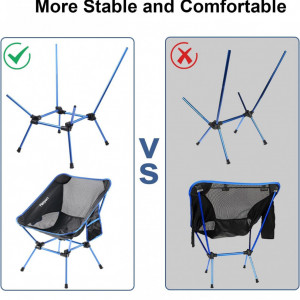 Set de 2 scaune pliabile pentru camping FBSPORT, nailon/aluminiul, albastru/negru/gri, 65 x 52 cm , maxim 150 kg - Img 6