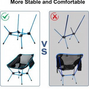 Set de 2 scaune pliabile pentru camping FBSPORT, nailon/aluminiul, albastru deschis/negru/gri, 65 x 52 cm , maxim 150 kg - Img 6