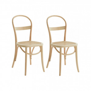 Set de 2 scaune Rippats, lemn/ ratan, 39 x 89 x 53 cm - Img 1