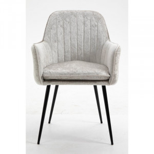 Set de 2 scaune tapitate Condrey, negru/gri, 84 x 57 x 56 cm