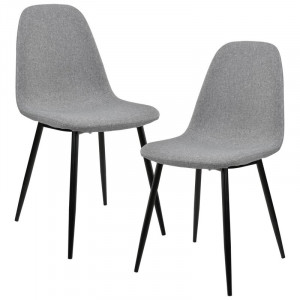 Set de 2 scaune tapitate Esposito, gri/negru, 86 x 46 x 54 cm