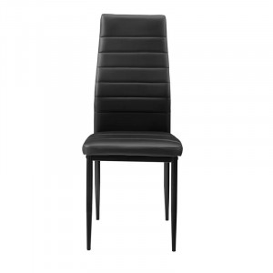 Set de 2 scaune tapitate Julian, piele PU/metal, negru, 97 x 48 x 43 cm