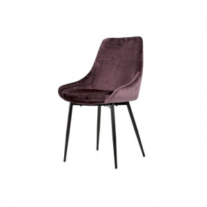 Set de 2 scaune tapițate Mankato, negru/roz, 85 x 48 x 55 cm - Img 1