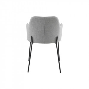 Set de 2 scaune tapitate Oslo, negru/gri, 58 x 53 x 85 cm - Img 4