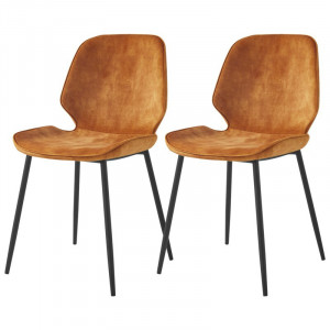 Set de 2 scaune tapitate Rablart, negru/galben, 85 x 57 x 45,5 cm - Img 1