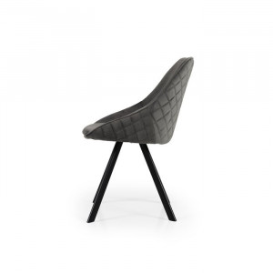 Set de 2 scaune tapitate Ritz, gri/negru, 83 x 50 x 46 cm - Img 3