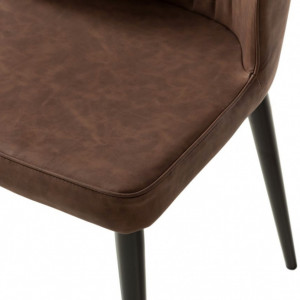Set de 2 scaune Watson piele sintetica/otel, maro, 49 x 84 x 61 cm - Img 4