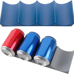Set de 2 suporturi de sticle/doze Thirei, plastic, albastru/gri, 11,5 x 3,9 x 2 cm - Img 1