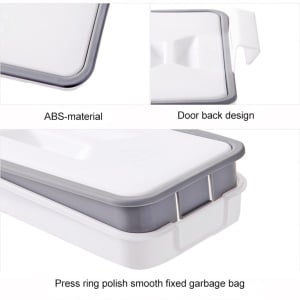 Set de 2 suporturi pentru sacii de gunoi Jzk, plastic, alb/gri, 24,3 x 11 x 3 cm