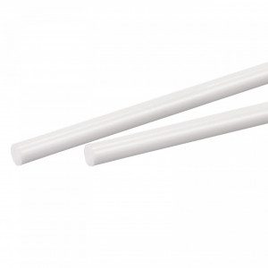 Set de 2 tije rotunde solide pentru proiecte arhitecturale Sourcing Maps, ABS, alb, 50 x 0,6 cm