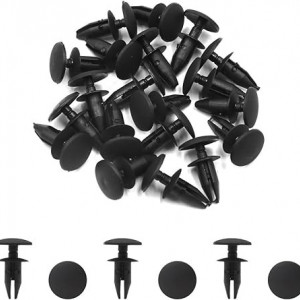 Set de 20 cleme de fixare pentru nituri, 17 x 14 mm, plastic, negru - Img 2