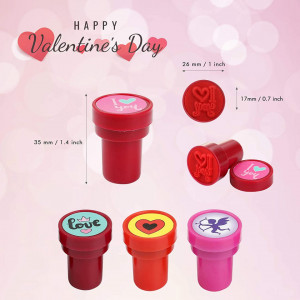 Set de 20 stampile cu cerneala pentru Valentine's Day Kesote, plastic, multicolor, 2,5 x 3,5 cm - Img 4