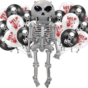 Set de 21 baloane pentru Halloween Changzhong, folie/latex, multicolor