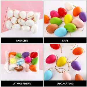 Set de 24 oua colorate pentru Paste Tzmy-Ue, plastic, multicolor, 6 x 4 cm - Img 6