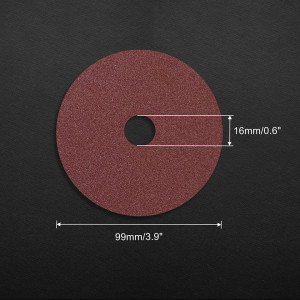 Set de 25 discuri de slefuire cu gaura centrala LEONTOOL, oxid de aluminiu, rosu, 80, 10,2 cm - Img 3