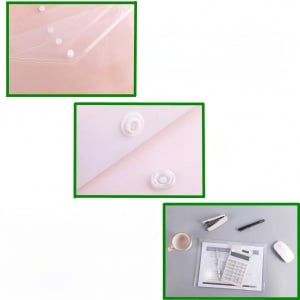 Set de 25 pungi cu buton de fixare pentru birotica ZuiJia, plastic, alb, 33 x 23 cm