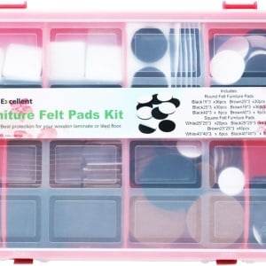 Set de 264 protectii pentru picioarele mobilierului TKEexcellent, poliester, negru/maro/alb