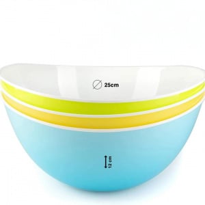 Set de 3 boluri pentru salata Maxi Nature, plastic, multicolor, 3 L