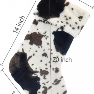 Set de 3 ciorapi pentru Craciun Duosheng & Elegant, bumbac, alb/maro/negru, 35,5 x 25,4 x 20,3 cm