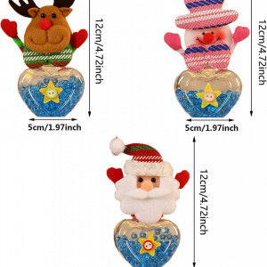 Set de 3 decoratiuni de Craciun cu borcan de dulciuri Fanxizibusi, textil/plastic, multicolor, 12 x 5 cm - Img 5