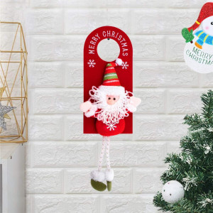 Set de 3 decoratiuni pentru usa de Craciun INCREWAY, textil, multicolor, 46 x 13,8 cm 