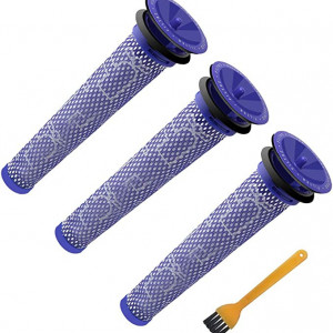 Set de 3 filtre si o perie de curatare pentru aspiratoare Dyson ABC Life, plastic, albastru - Img 1