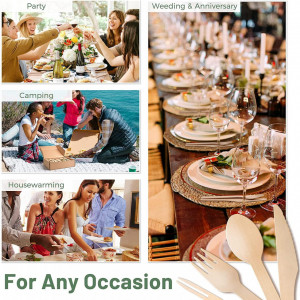 Set de 300 de tacamuri MEISHANG, lemn, natur,  9 -14 cm