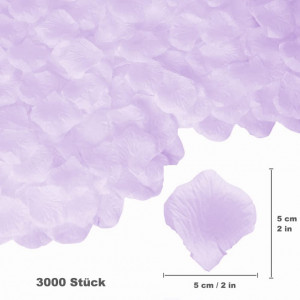 Set de 3000 petale de trandafir SVUPUE, violet, matase 5 x 5 cm - Img 4