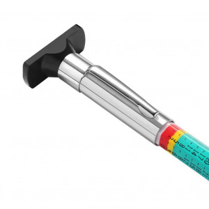 Set de 4 benzi si un dispozitiv pentru masurarea adancimii benzii de rulare a anvelopei Helweet, metal/plastic, multicolor
