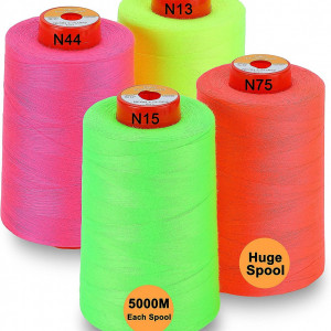 Set de 4 bobine cu ata pentru cusut New brothread, poliester, multicolor, 5000 m 