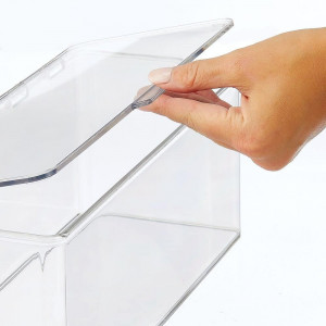 Set de 4 cutii de depozitare cu capac mDesign, plastic, transparent, 34 x 12.7 x 14.6 cm - Img 3