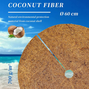 Set de 4 discuri multifunctionale de mulcire Cossteo, nuca de cocos, natur , 60 cm - Img 6